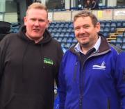 Steve Gardener, Turf Tonics and Ben Taylor, Campey Turf Care at Wycombe Wanderers