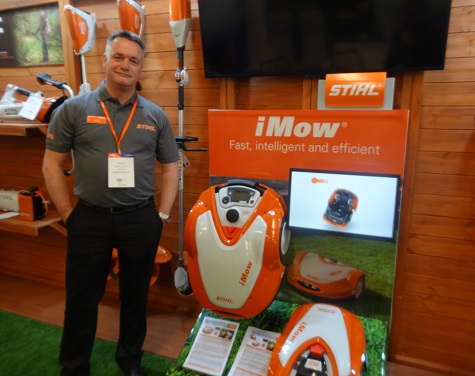Steven Greenup on STIHL's stand, who were making their BTME debut