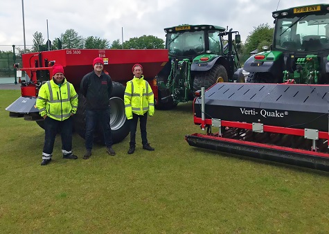Charterhouse’s Richard Lucas (centre) with Jason Waterfield (left) and John Henderson (right), two of Oldham Council’s machine operators