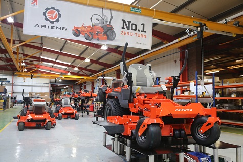 The first zero turn to be produced in Europe at AriensCo's factory in Great Haseley