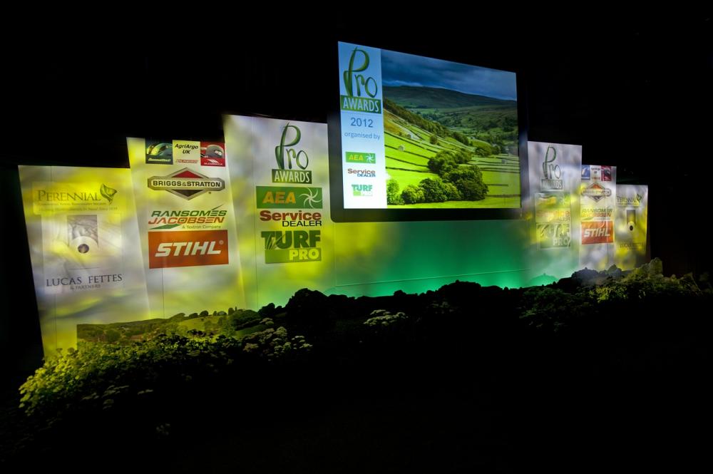 The Awards set dressed with wildflower turf from the 2012 Olympic Opening Ceremony