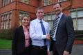 Daniel Robertson congratulated by Trevor Tyrell and Beate Kral of Claas