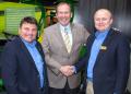 Pictured on the John Deere stand at the 2013 Golf Industry Show in San Diego, USA in February, are (left to right): Howard Storey, John Deere Golf product marketing manager, Europe & Middle East; Jerry Kilby, executive director, UKGCOA; and John Deere Limited UK & Ireland turf division sales manager Joedy Ibbotson.