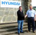 Roland Llewellin, managing director of Genpower Ltd (right), welcomes Mark Osborne to his new position as head of sales and marketing for Hyundai Power Equipment.