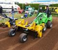 Gary Mumby, md of BLEC Global, at Plantworx with the BLEC hydraulic power box rake powered by the Avant Skid Steer