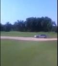 Video of the car driving on to the course in Florida