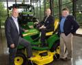 L-R: Mark Casey, Eicko Schulz-Hanssen and John Deere Golf's European product marketing manager Howard Storey