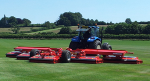 The Trimax giant gang mower exhibited by Campey Turfcare Systems
