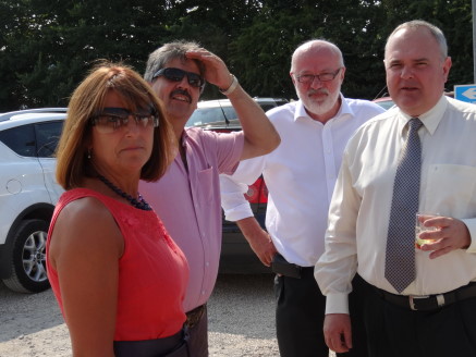 Guests inlcuding Jack Ford of Kawasaki (third right) and Rochford MD Stewart Anderson