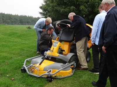 Checking out new Stiga ride-on