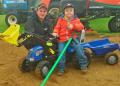 Head greenkeeper Alex McDermott pictured with his son Hadley at Rugby Golf Club