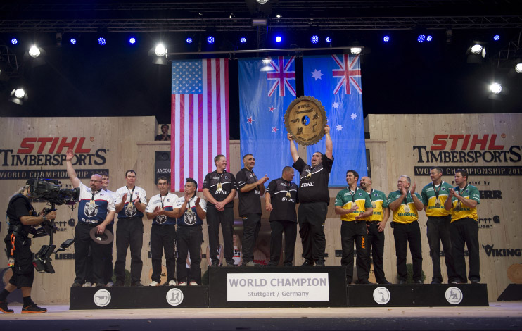 New Zealand take victory in the World Championship Team event. Next to them on the podium Team USA take 2nd and Australia 3rd