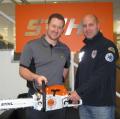 Handover of saws to Steve Fox