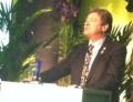 Alan Titchmarsh addresses the guests at the ceremony
