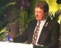 Alan Titchmarsh addresses the guests at the ceremony