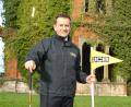 JCB CEO Graeme Macdonald in front of the ruins of Woodseat Hall, location of the new JCB Golf course