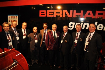 Stephen Bernhard (centre) with greenkeepers to attend US turfcare show