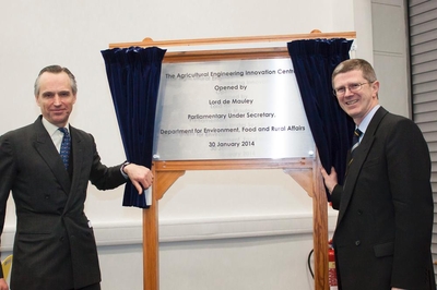 Lord de Mauley pictured with Harper Adams Vice Chancellor David Llewellyn