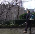 Makita back pack blower at The Tower of London