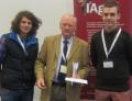 The winning team Ike Neave and Harry Gillingwater from Easton & Otley College, with judge Richard Robinson (centre)