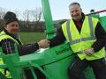GreenMech dealer Brian Beddoes with Andrew Mills, of Andrew Mills Tree Surgeon and Sons. who placed an order on the day