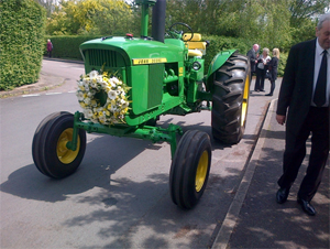 The John Deere 4020 at Newlyn Philip Kingston's funeral