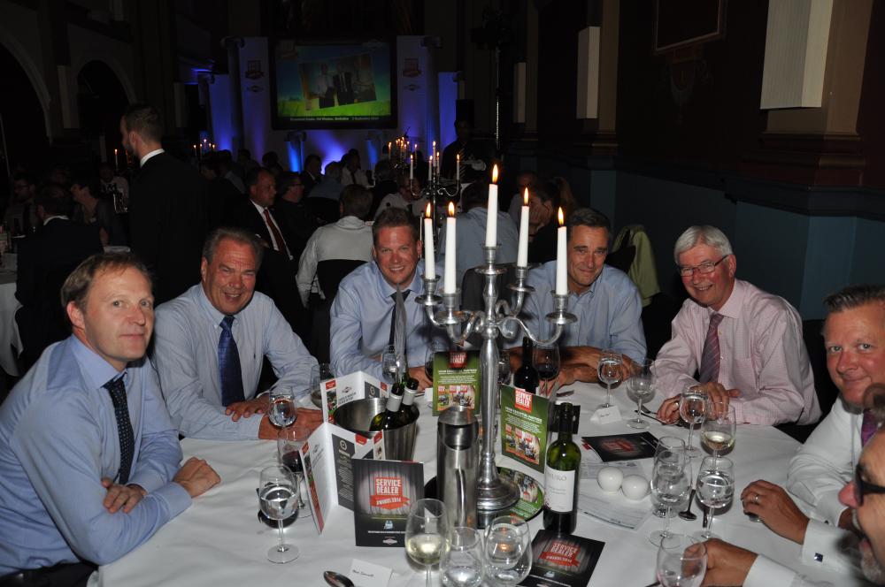 Steve Morris (right) and the Honda table