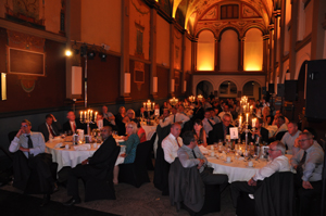 The guests listening to a presentation