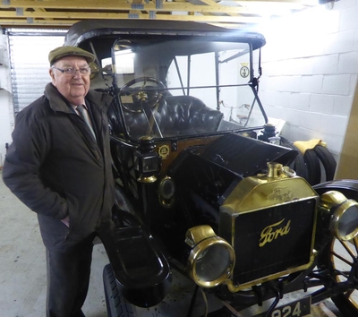 Charles Hill with his 1914 Model T Ford