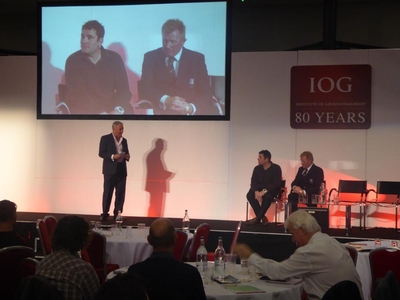 Edbaston's Graham Barwell and Essex's Stuart Kerrison discuss cricket with Mark Saggers