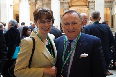 AEA's Angela Barnatt with Roger Lane Nott