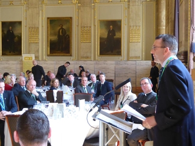 New AEA President James Woolway addresses lunch