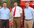 Ben Burgess sales director David Fairman (left) and the company’s Newmarket branch manager Chris Papworth with KUHN’s eastern counties regional sales manager Paul Gregory at Power in Action 2015