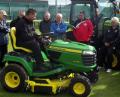 Greenlay's operations manager Mark Thrumble carried out installation training on the new John Deere machines for the Northumberland FA's volunteer groundsmen