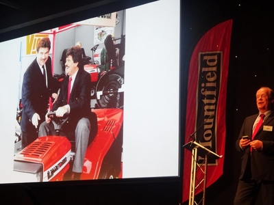 Ron's 'twin' at Chelsea - with Spit the Dog