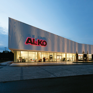 Outside the showroom