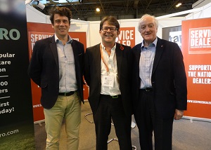 L-R: Alexandre Gueguen from VIKING, Austria; Duncan Murray-Clarke, Service Dealer owner; Robbie Lennie, md STIHL UK