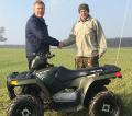 Tony Hewitt (pictured right) takes delivery of a brand new Polaris Sportsman 110 EFI Youth ATV from Matt North of Polaris dealer Forktruck Solutions in Ossett, West Yorkshire