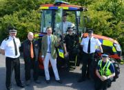 Pictured in the Dorset Echo with the specially liveried tractor were, L-R:Assistant Chief Constable Mark Cooper, Dorset Police; Tim Pinney, Kioti UK Ltd; Rupert Rees, NFU Mutual; Ben Fry, MJ Fry Agricultural Engineers; PC Claire Dinsdale, Dorset Police Rural Crime Team; Chief Inspector Ian Roe, Dorset Police; PCSO Tom Balchin, Dorset