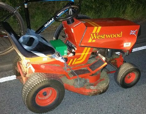 The lawnmower the man was arrested on