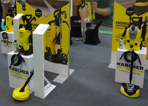 Three new Karcher pressure washers exclusive for independent retailers were on show on Handy's stand
