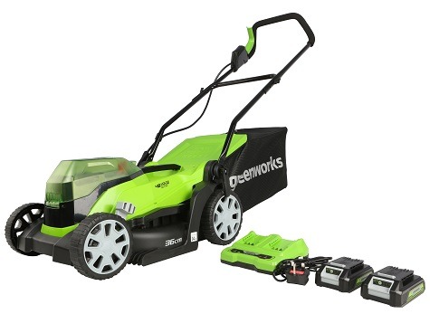 Greenworks GWG24X2LM36K2X 48V (2 X 24V) 36cm Cordless Lawnmower