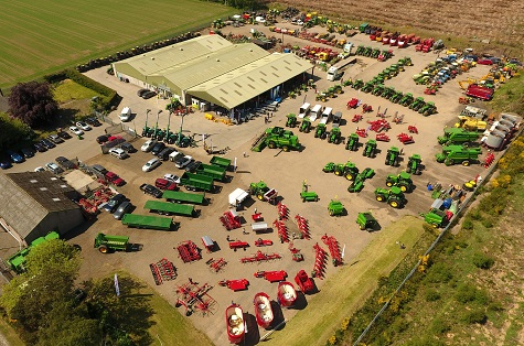An aerial view of the Netherton Tractors outlet at Forfar in Angus