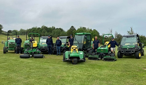 Golf and turf grounds staff at Potters Point holiday and golf resort with their new fleet of John Deere equipment.
