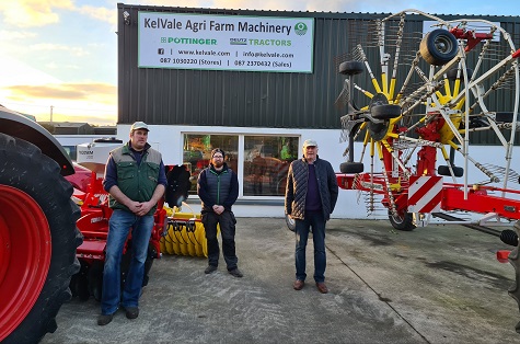 The Kelvale Agri Machinery team from left: Jamie Kelly (Sales), Padraig Brazil (Parts), Nicholas Kelly (Director) 