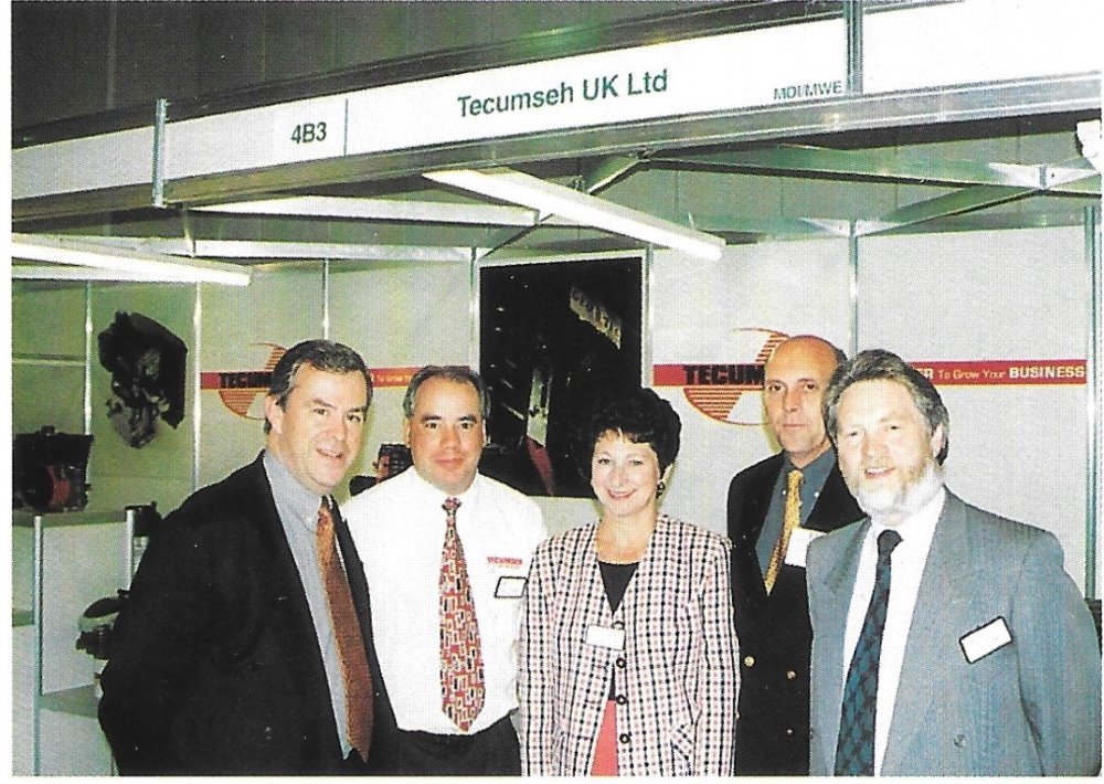 Tecumseh stand at GLEE in 1997 with (l-r) Tony Whitburn, Dean Swansborough, Gwen Whelan, Keith Brown and Keith Bromige