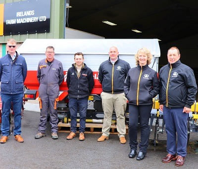 L-R: Martin Jarvis, branch manager; Marcus Ladds, service; William Fraser, agricultural sales; Simon Tunn, groundcare sales; Fiona & Jonathan Ireland, directors