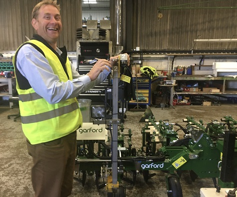 Richard Tibbs getting hands on with Garford Farm Machinery kit