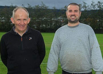 Head Groundsman Sam Kingston (left) with his assistant Kevin Geraghty