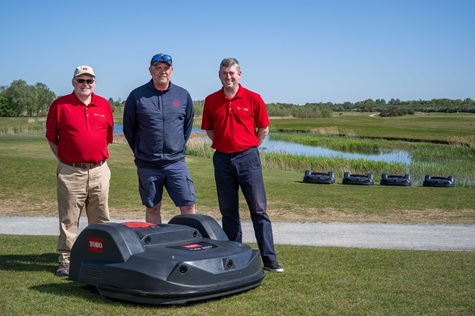 St Ives (Hunts) Golf Club course manager Rob Duff, centre, with Julian Copping, left, and Lee Rowbotham of Reesink